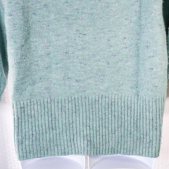 LC Lauren Conrad size L green marled wool blend 3/4 dolman sleeve sweater - Picture 8 of 13